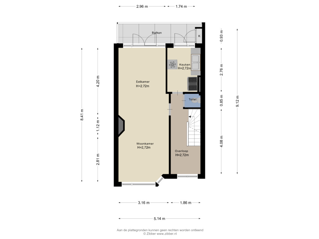 View floorplan of Eerste Verdieping of Ondiep 186-BS