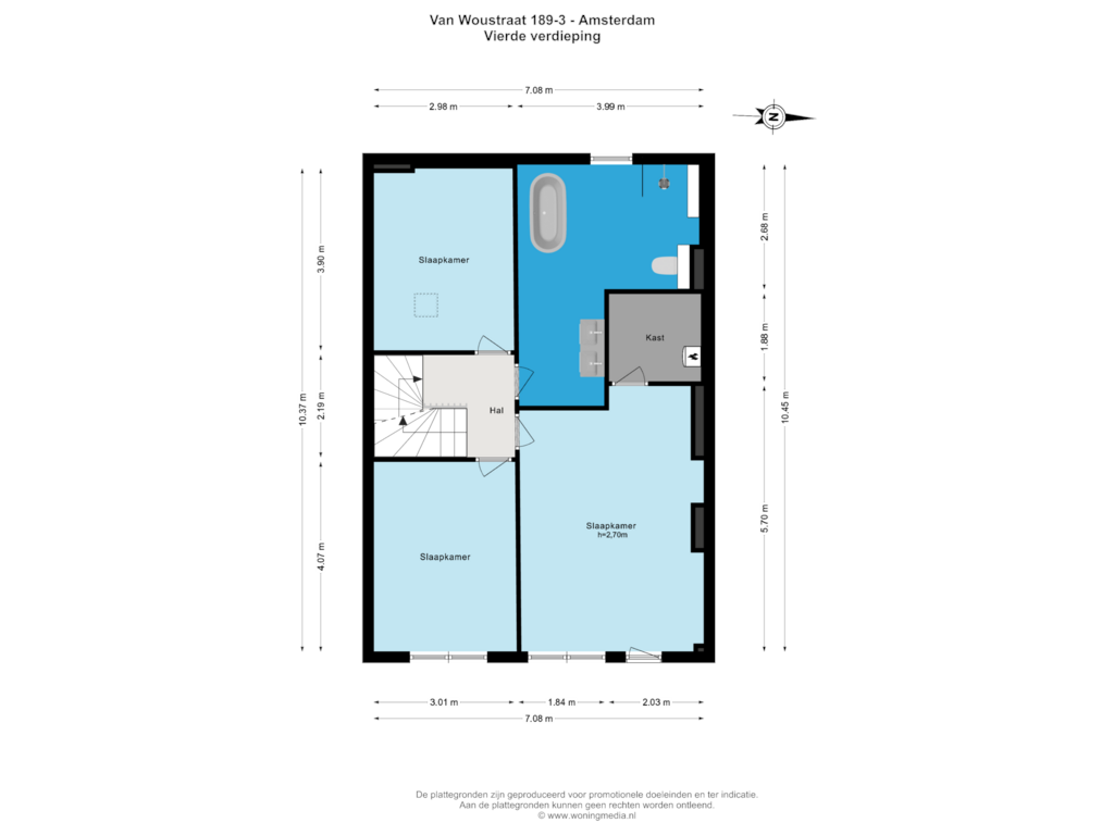 View floorplan of 4e verd of Van Woustraat 189-3