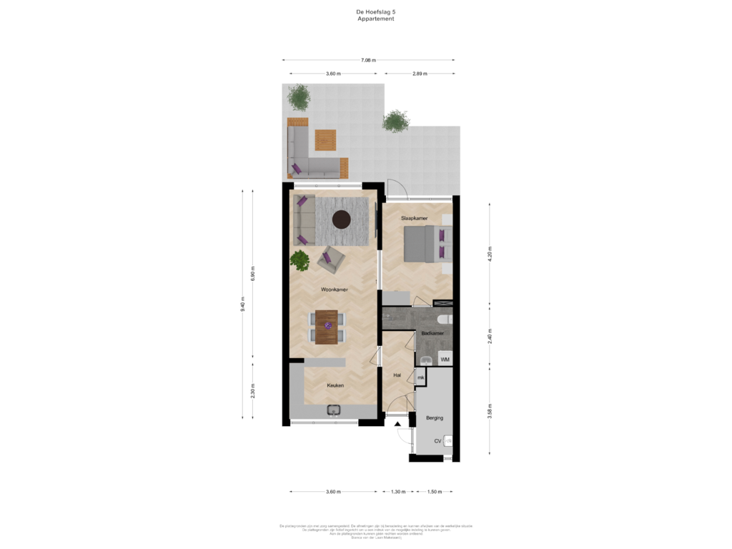 View floorplan of Appartement of De Hoefslag 5