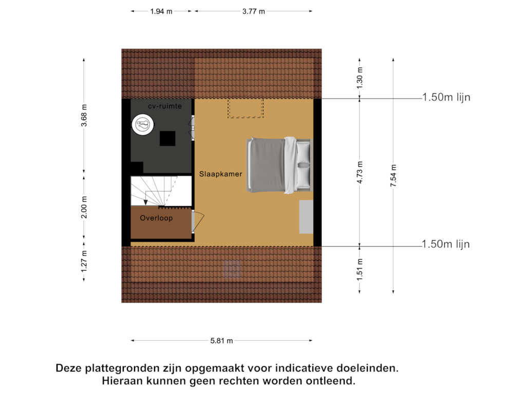 Bekijk plattegrond van Tweede Verdieping van Rotselaar 16