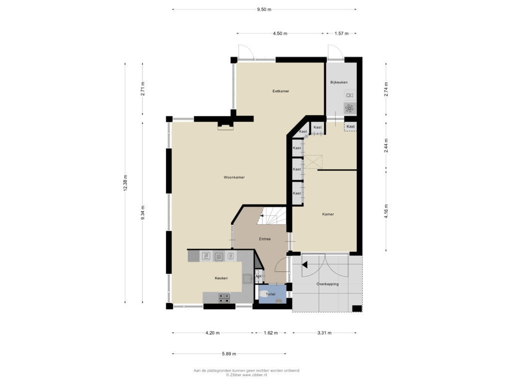 Bekijk plattegrond van Begane Grond van Gronausestraat 157