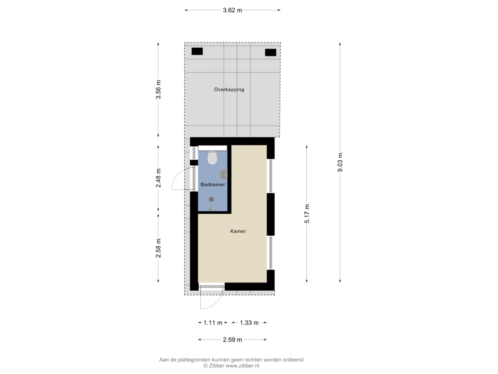 Bekijk plattegrond van Bijgebouw van Gronausestraat 157