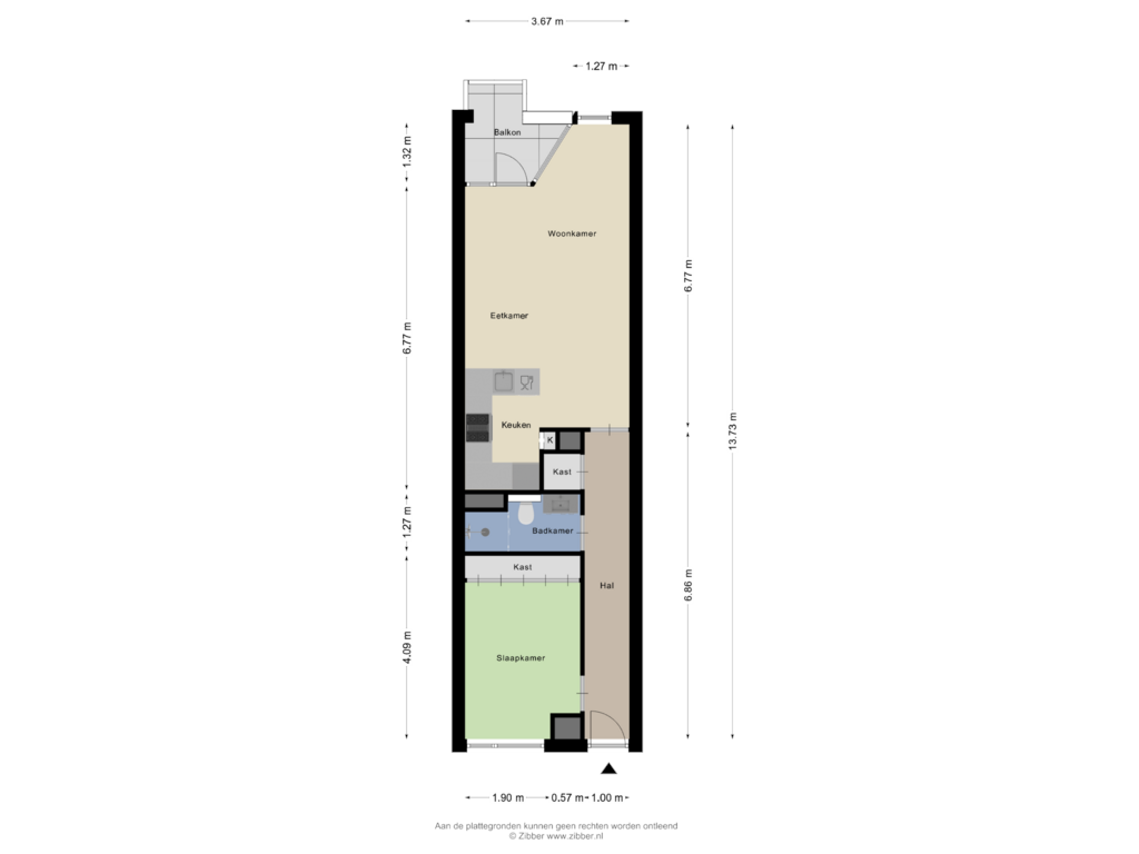 Bekijk plattegrond van Appartement van Rapportstraat 12-B