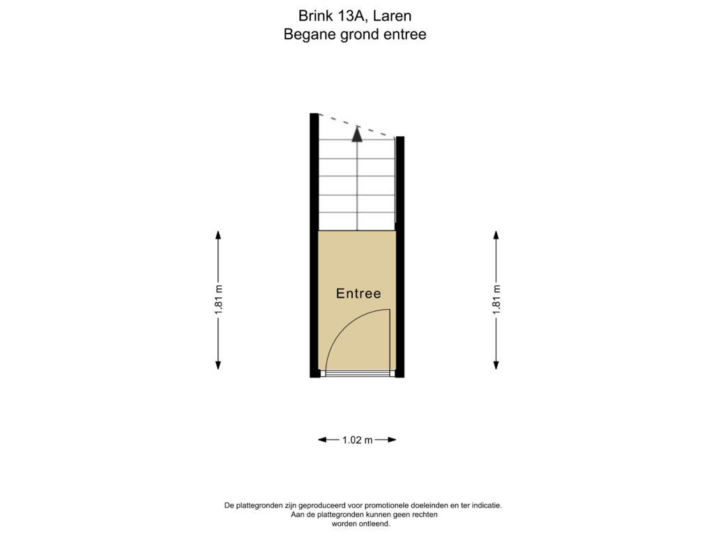 Bekijk plattegrond van Begane grond entree van Brink 13-A