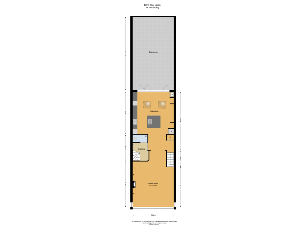 Bekijk plattegrond van 1e verdieping van Brink 13-A