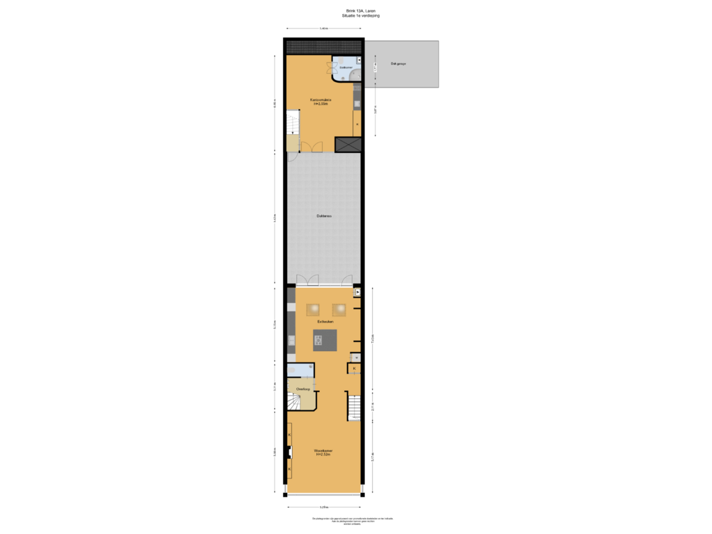 Bekijk plattegrond van Situatie 1e verdieping van Brink 13-A