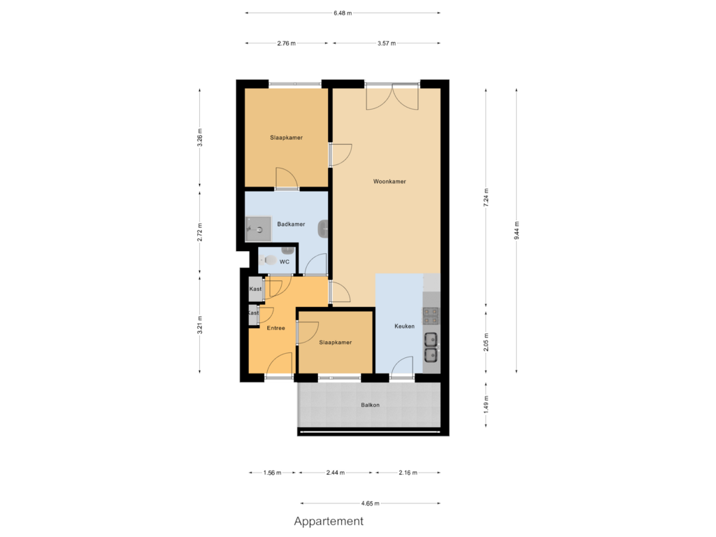 View floorplan of Appartement of De Weijenbergh 40