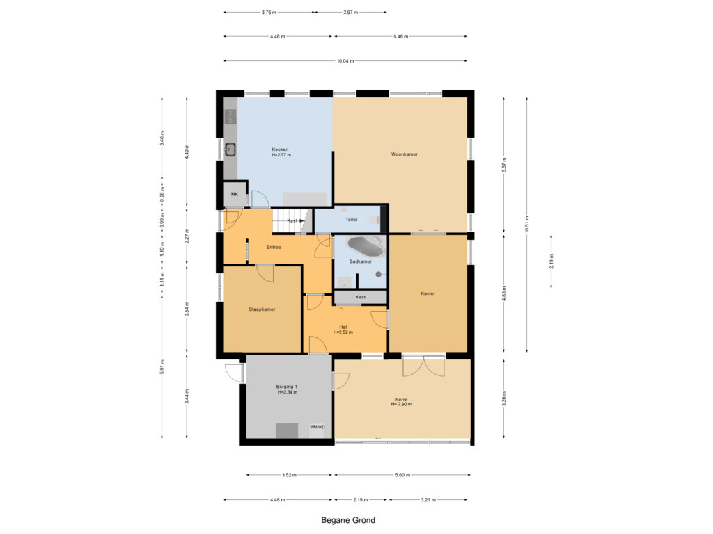 View floorplan of Begane Grond of Zesstedenweg 230