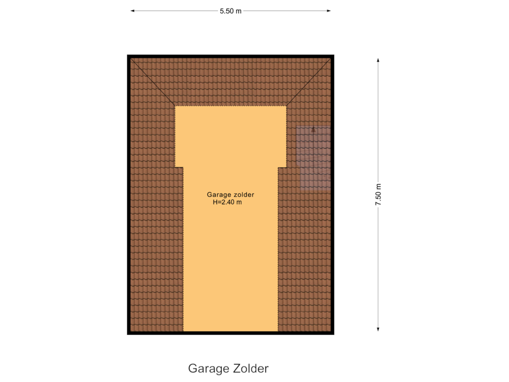 View floorplan of Garage Zolder of Zesstedenweg 230