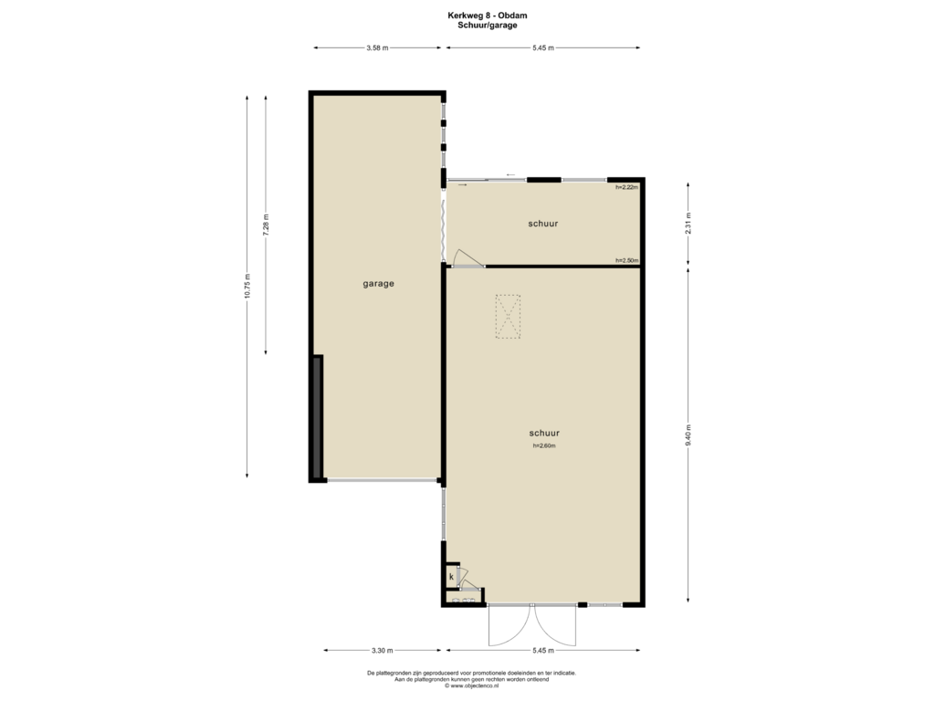 View floorplan of SCHUUR of Kerkweg 8