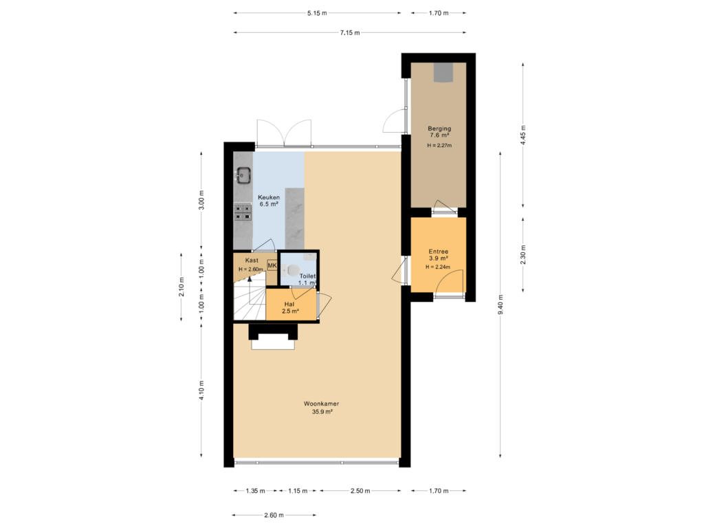 Bekijk plattegrond van Begane grond van Jan Jelles Hofleane 49