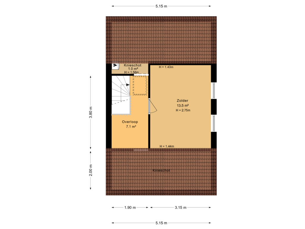 Bekijk plattegrond van 2e verdieping van Jan Jelles Hofleane 49