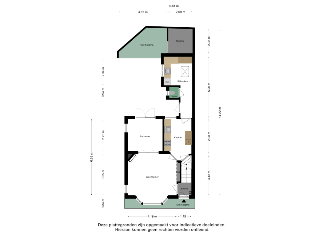 Bekijk plattegrond van Begane Grond van Langestraat 61