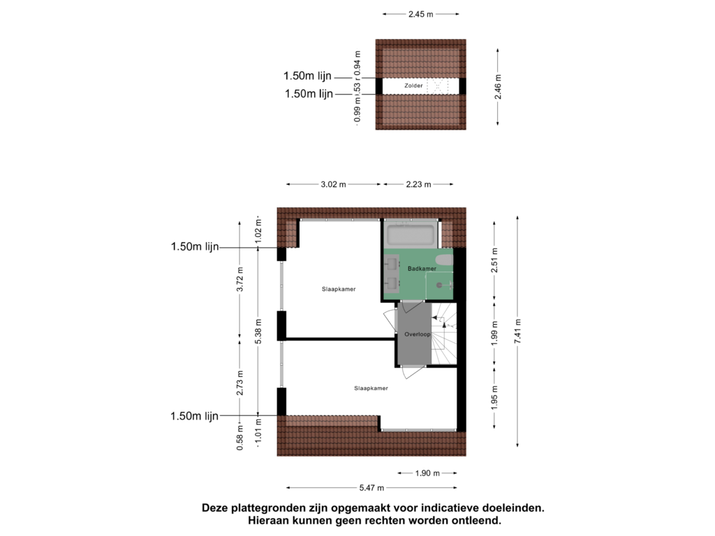 Bekijk plattegrond van Eerste Verdieping van Langestraat 61