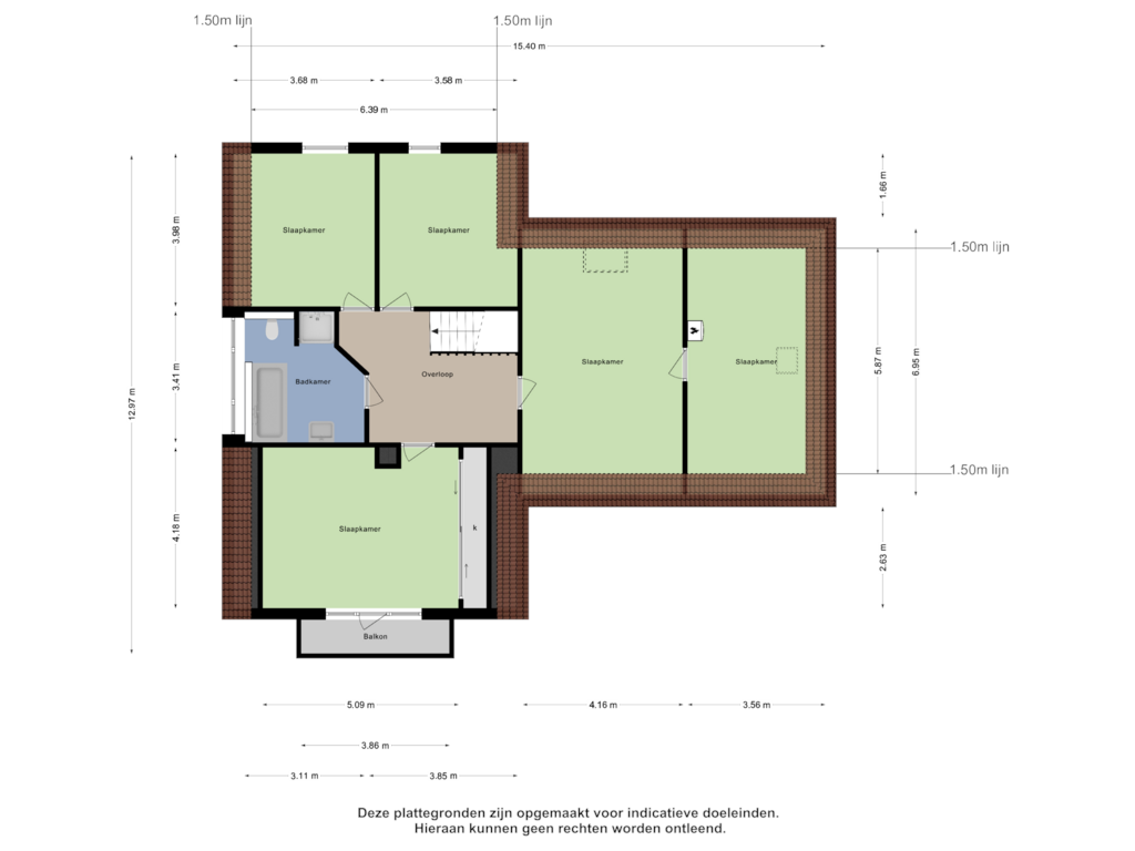 Bekijk plattegrond van Eerste Verdieping van Bonegraafseweg 69