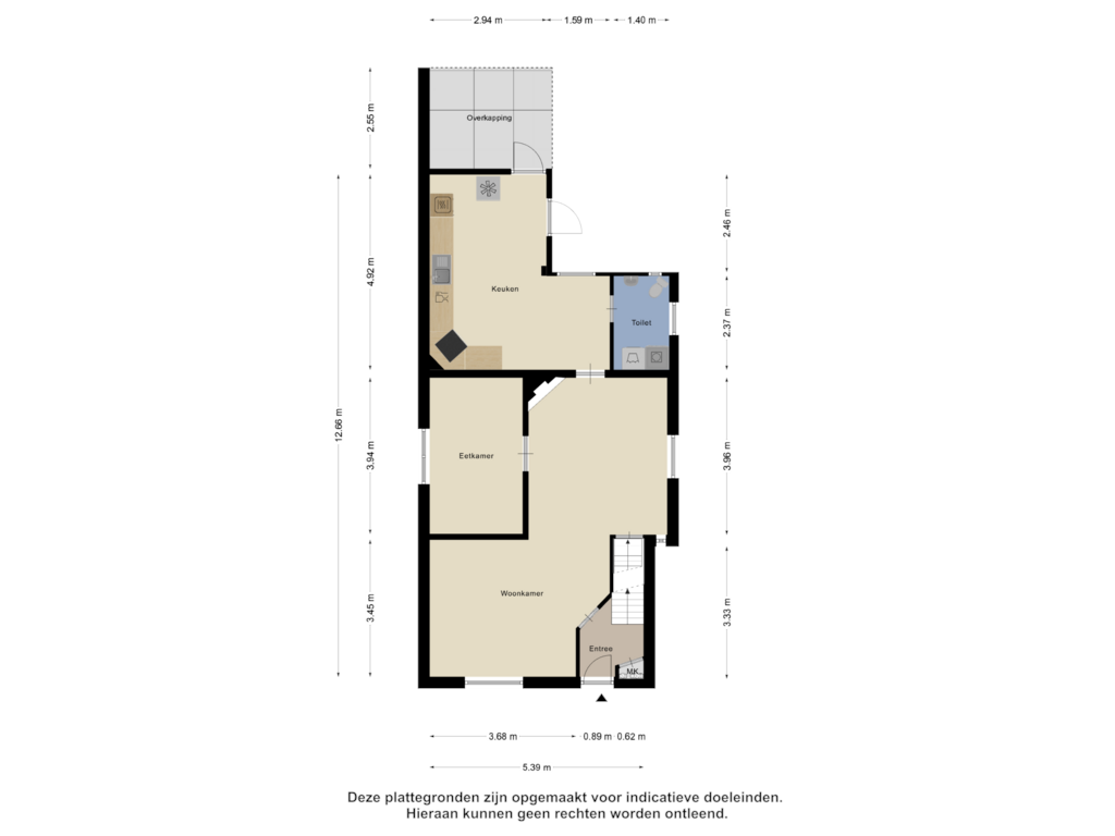 Bekijk plattegrond van Begane Grond van Hoogstraat 45