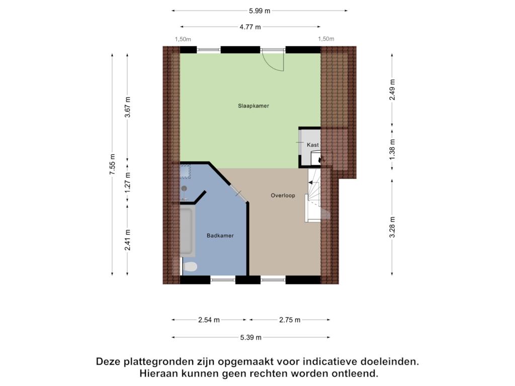 Bekijk plattegrond van Eerste Verdieping van Hoogstraat 45