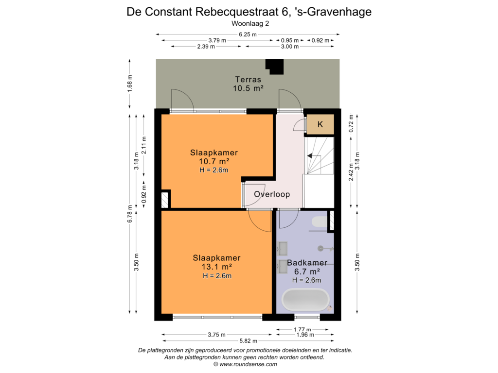 Bekijk plattegrond van Woonlaag 2 van De Constant Rebecquestraat 6