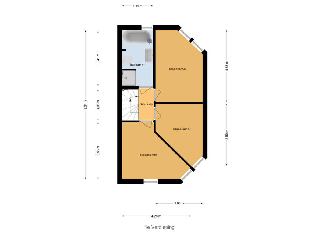 Bekijk plattegrond van 1e Verdieping van F.J. Ebbensstraat 18