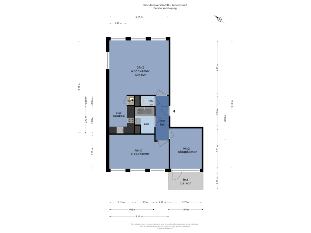 Bekijk plattegrond van EERSTE VERDIEPING van Sint Janskerkhof 36