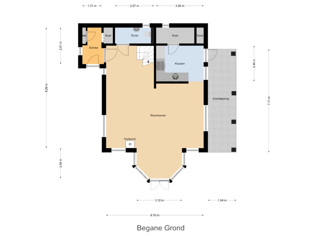 Bekijk plattegrond van Begane Grond van Kraaijensteinweg 71