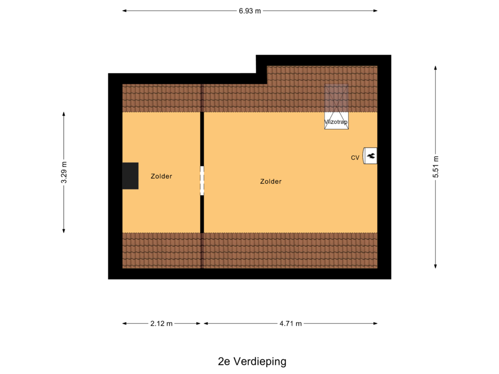 Bekijk plattegrond van 2e Verdieping van Verwerijstraat 11