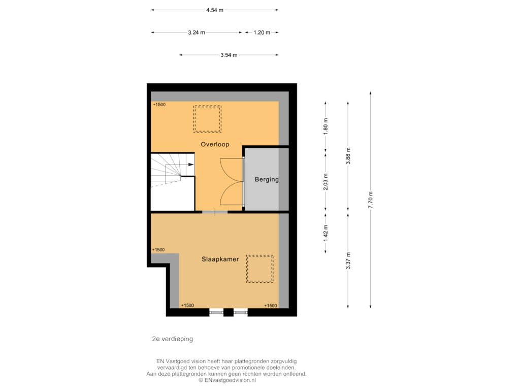 Bekijk plattegrond van 2e verdieping van Hanzeboulevard 83