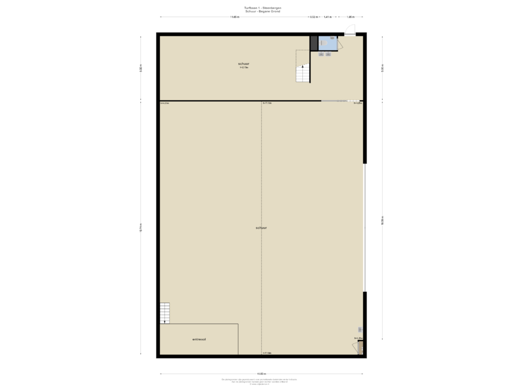 Bekijk plattegrond van SCHUUR - BEGANE GROND van Turfbaan 1