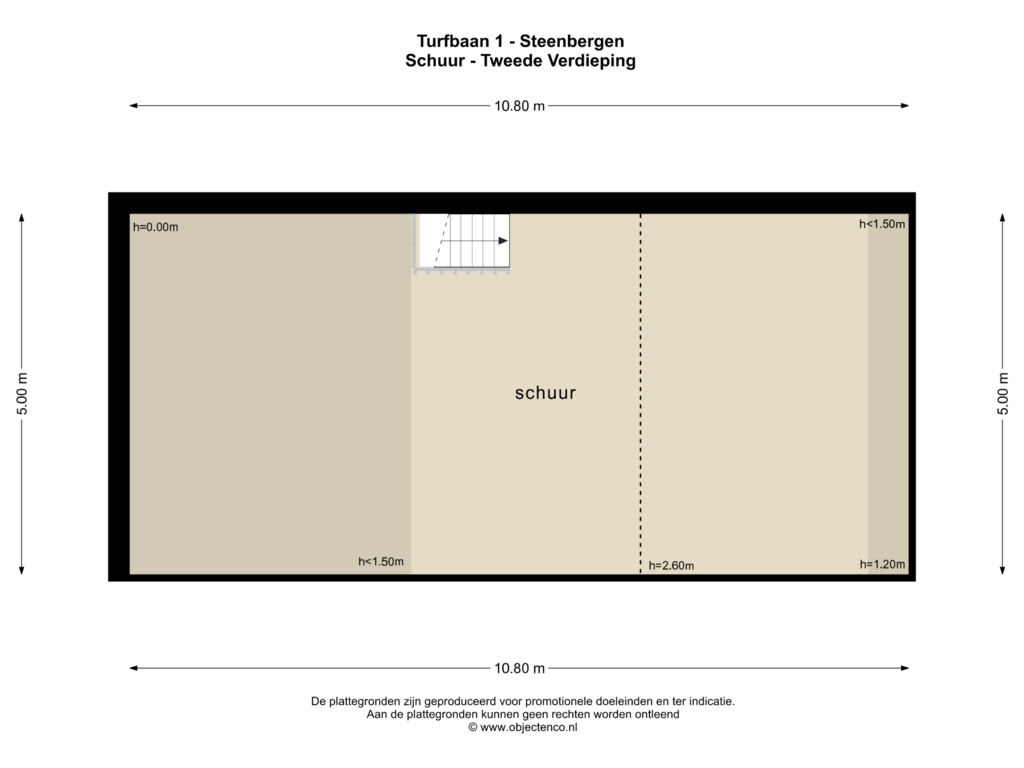 Bekijk plattegrond van SCHUUR - TWEEDE VERDIEPING van Turfbaan 1