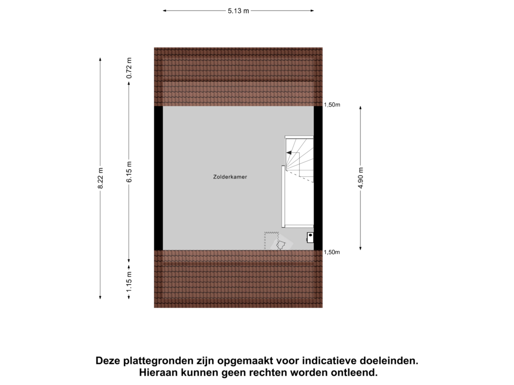 View floorplan of Zolder of Biesbosch 23