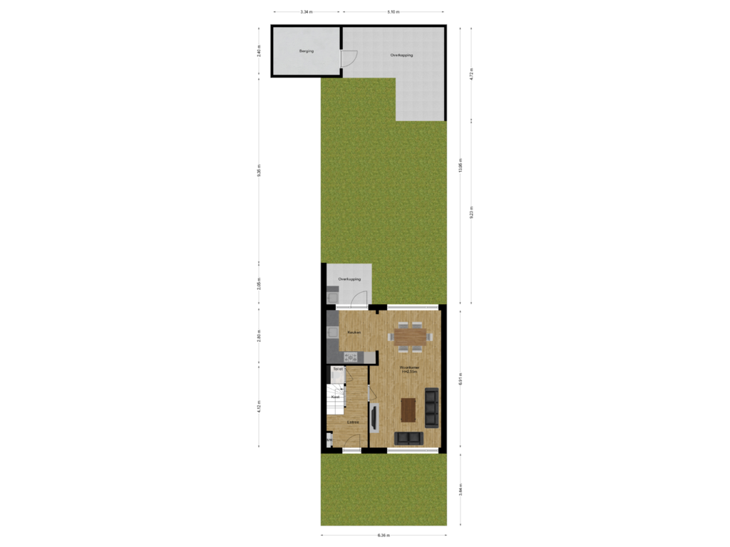 View floorplan of Begane Grond Met Tuin of van Diemenstraat 19