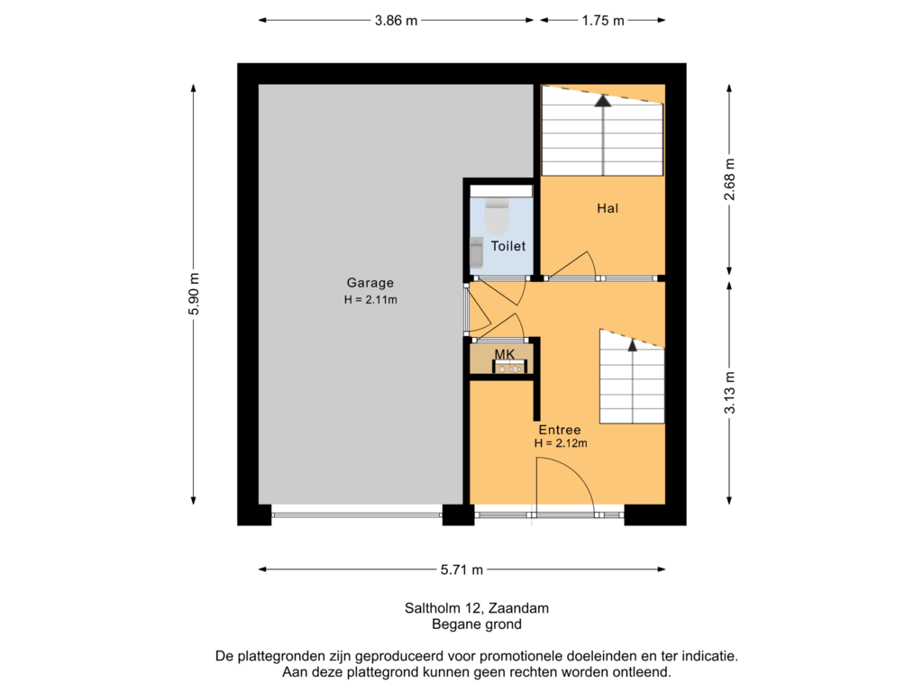 View floorplan of Begane grond of Saltholm 12