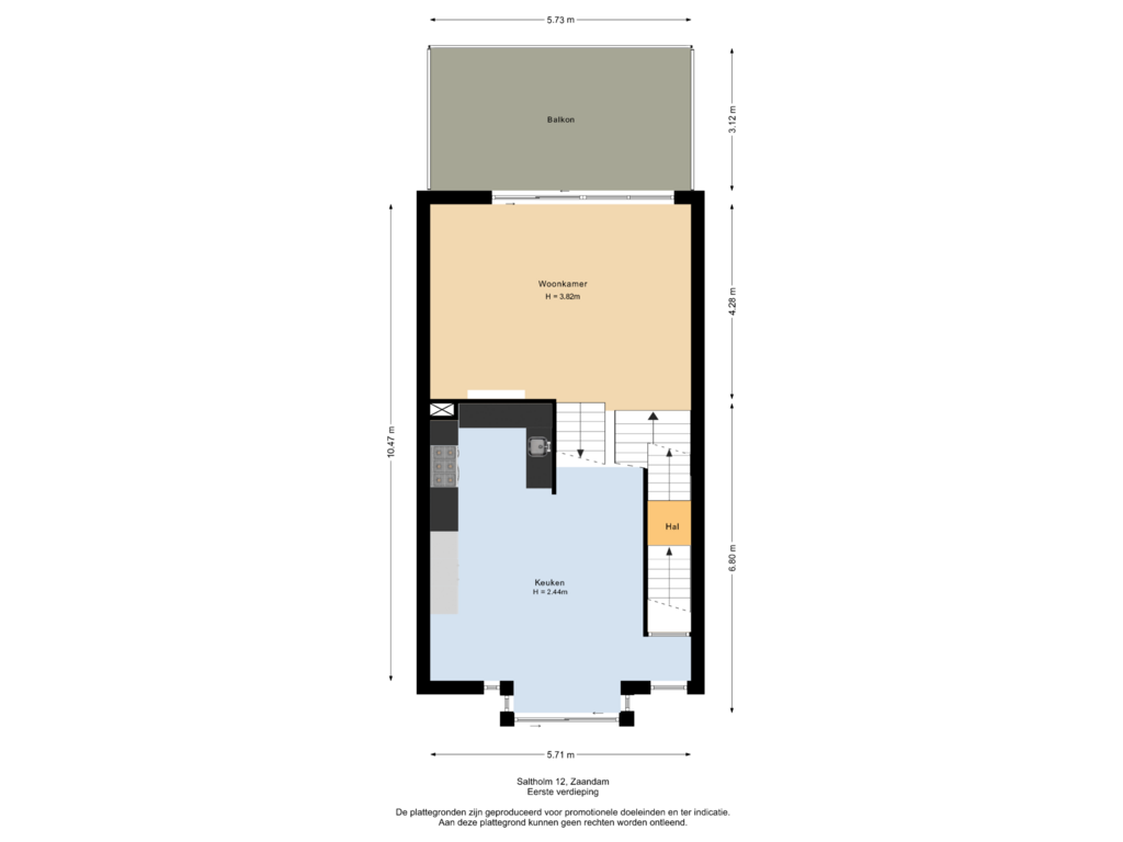 View floorplan of Eerste verdieping of Saltholm 12