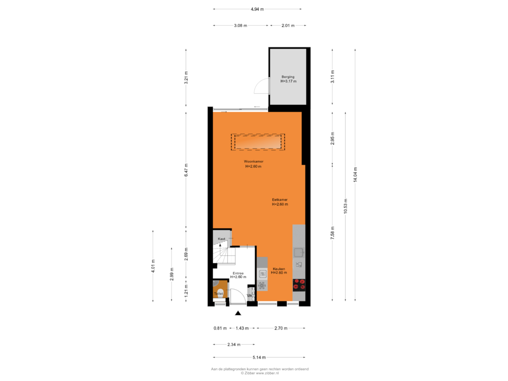 View floorplan of Begane grond of Pruikenmakerstraat 31