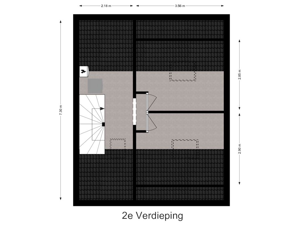 Bekijk plattegrond van 2e Verdieping van Lijsterstraat 20