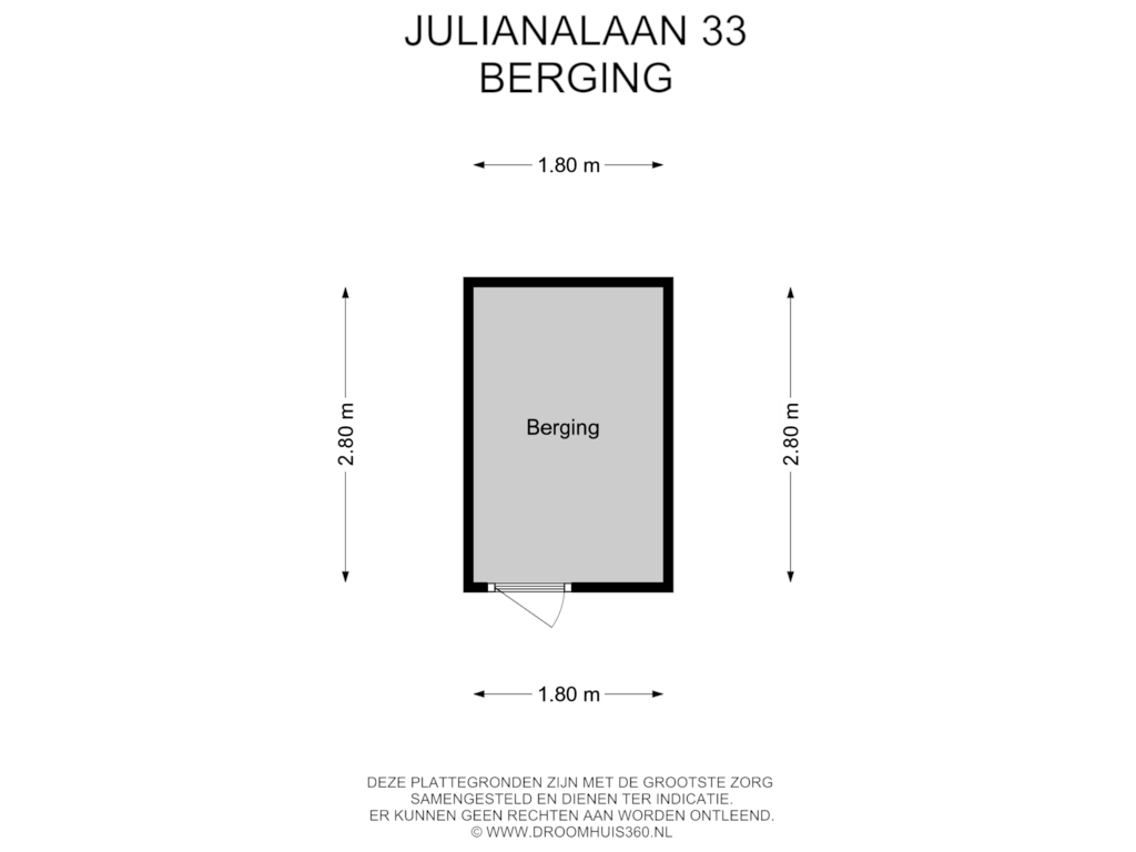 Bekijk plattegrond van Berging van Julianalaan 33