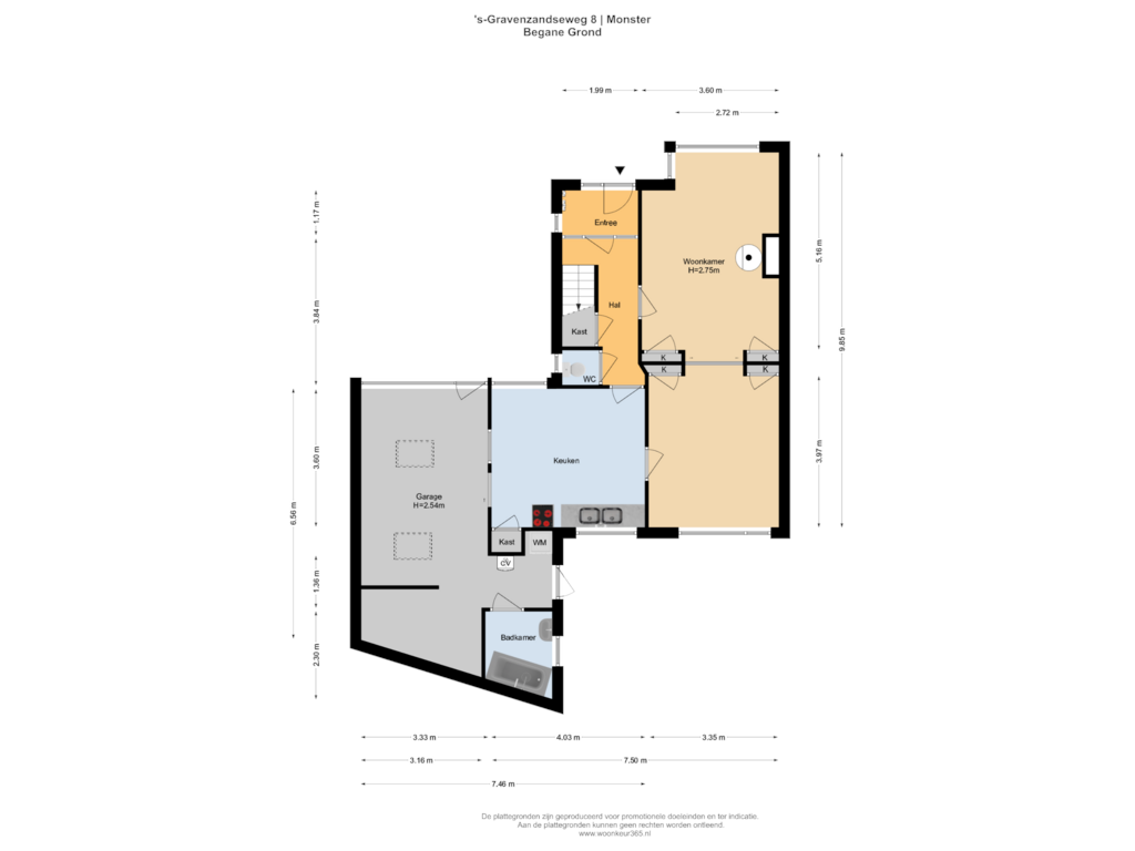 View floorplan of Begane Grond of 's-Gravenzandseweg 8