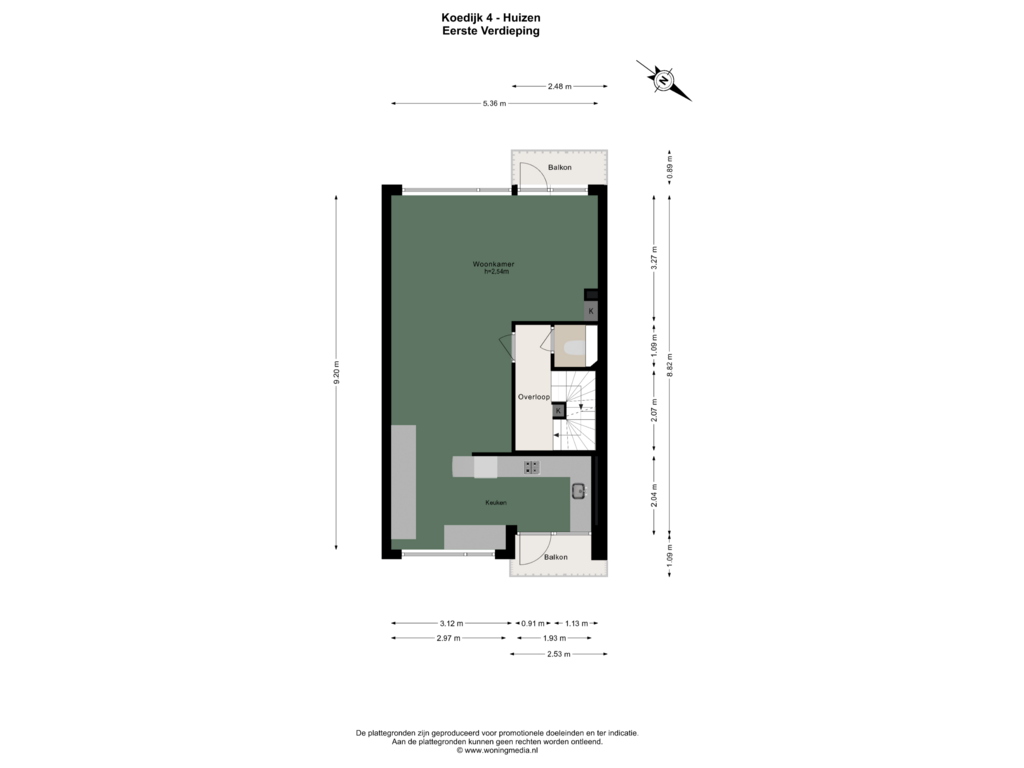 Bekijk plattegrond van 1e_verd van Koedijk 4