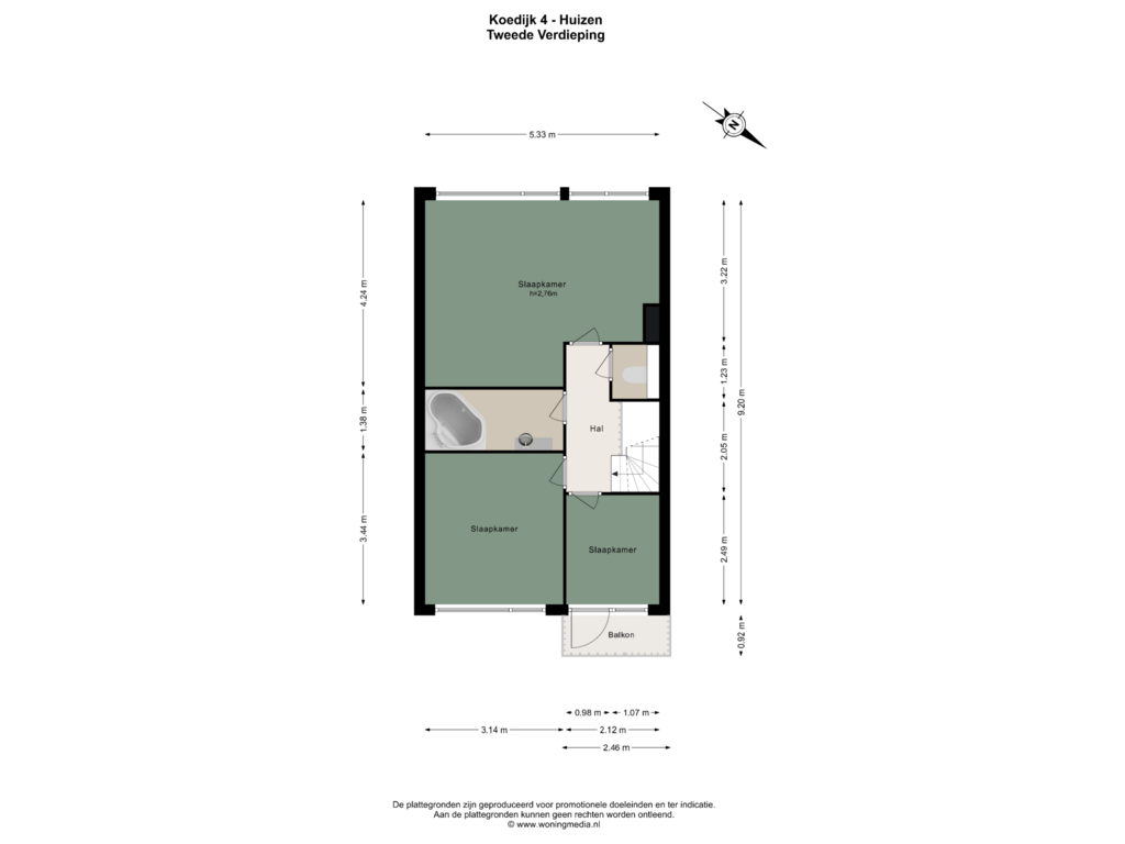 Bekijk plattegrond van 2e_verd van Koedijk 4