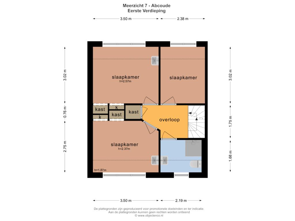 View floorplan of EERSTE VERDIEPING of Meerzicht 7