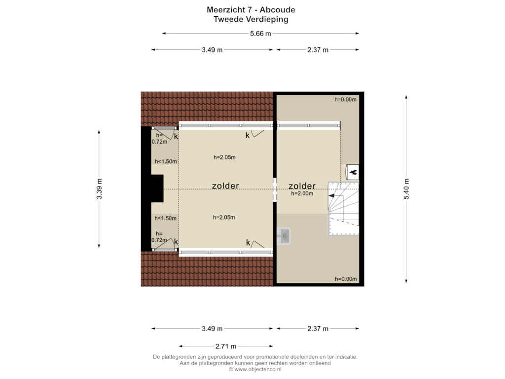 View floorplan of TWEEDE VERDIEPING of Meerzicht 7