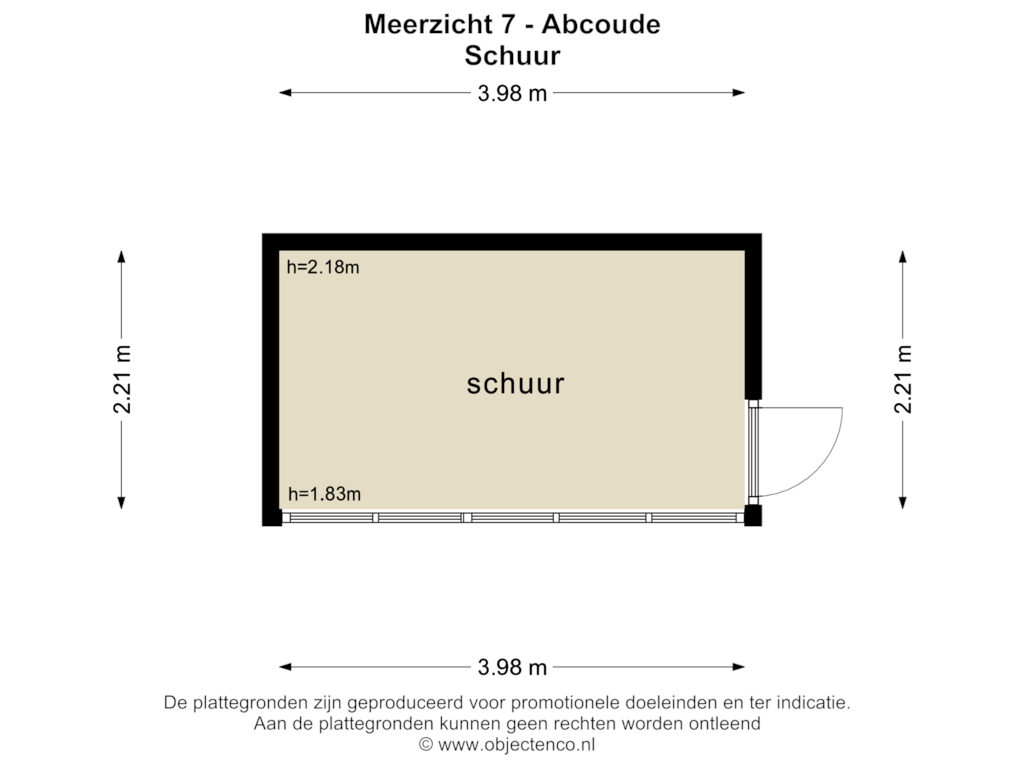 View floorplan of SCHUUR of Meerzicht 7