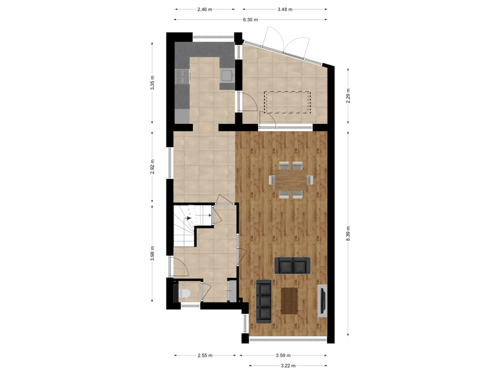 View floorplan of Begane grond of Wermenbossestraat 1