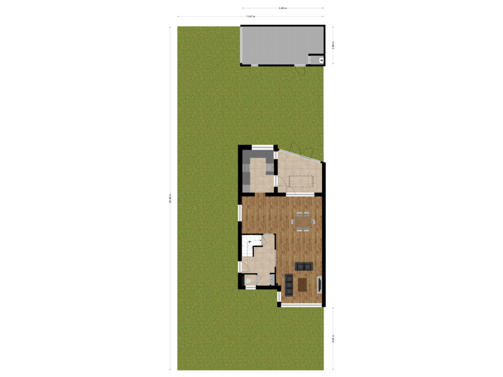 View floorplan of Situatie of Wermenbossestraat 1