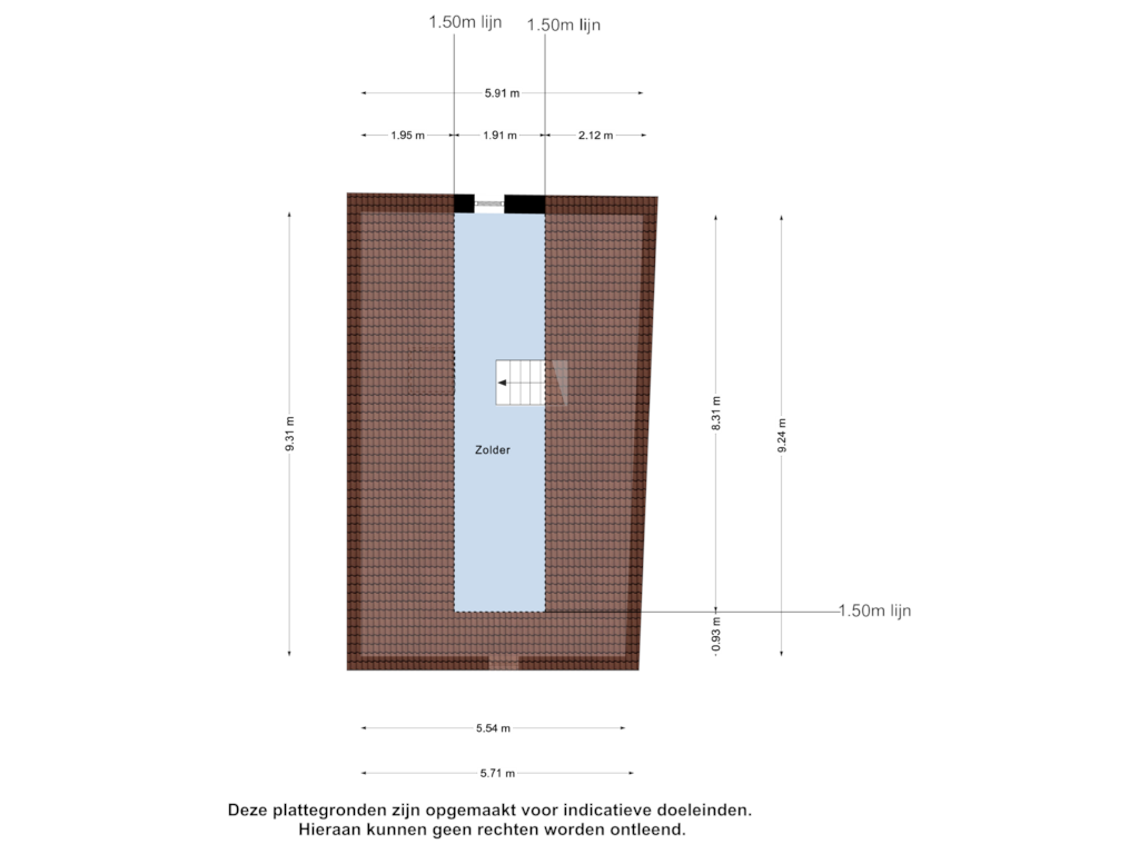 Bekijk plattegrond van Zolder van Wilhelminastraat 9