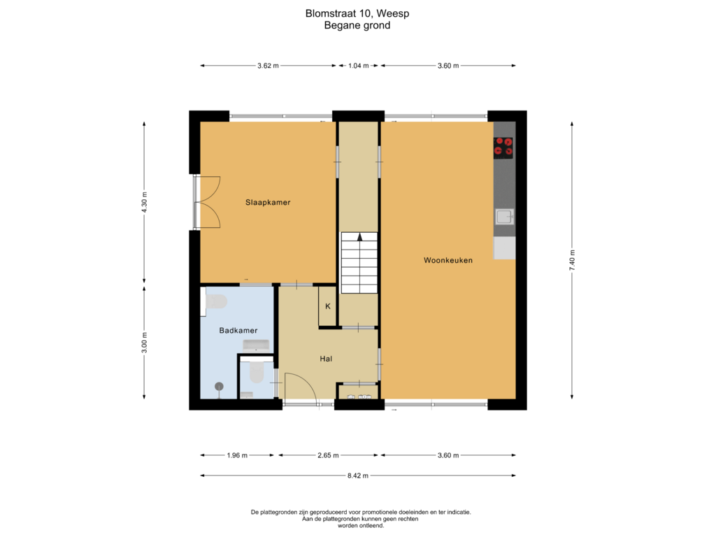 Bekijk plattegrond van Begane grond van Blomstraat 10