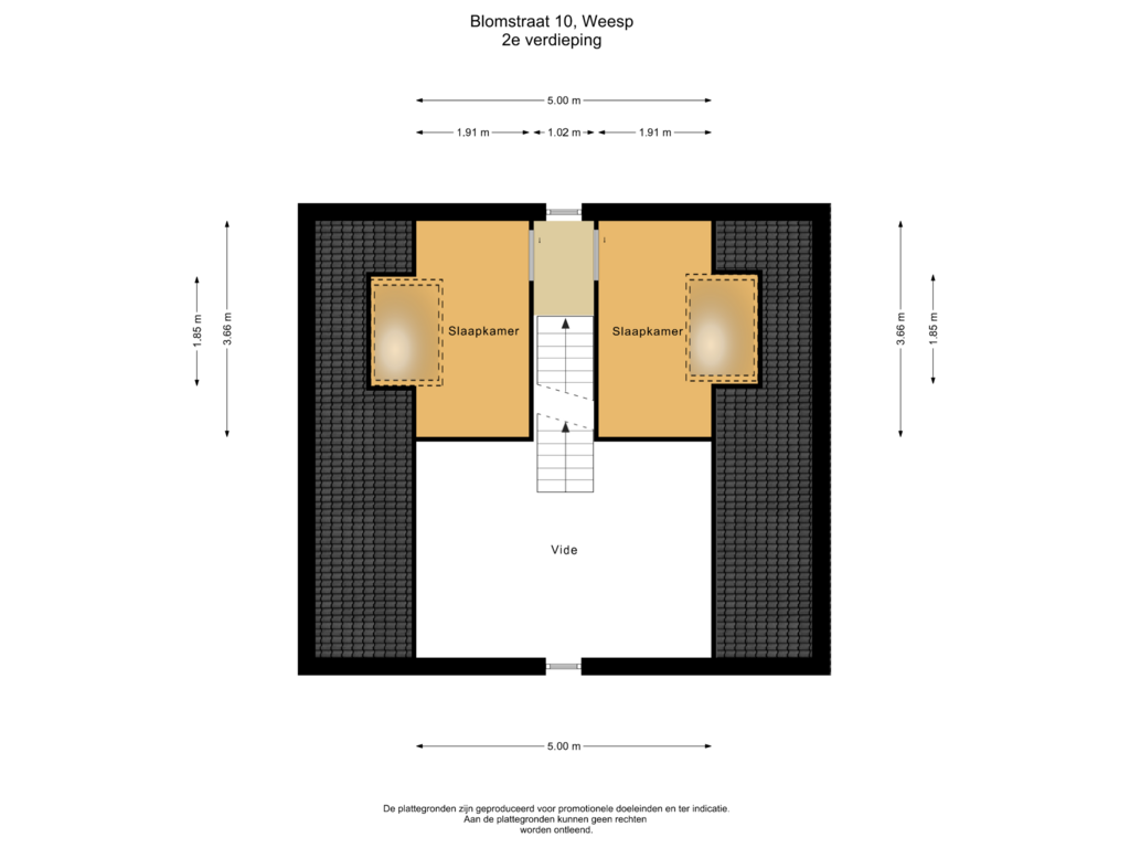 Bekijk plattegrond van 2e verdieping van Blomstraat 10