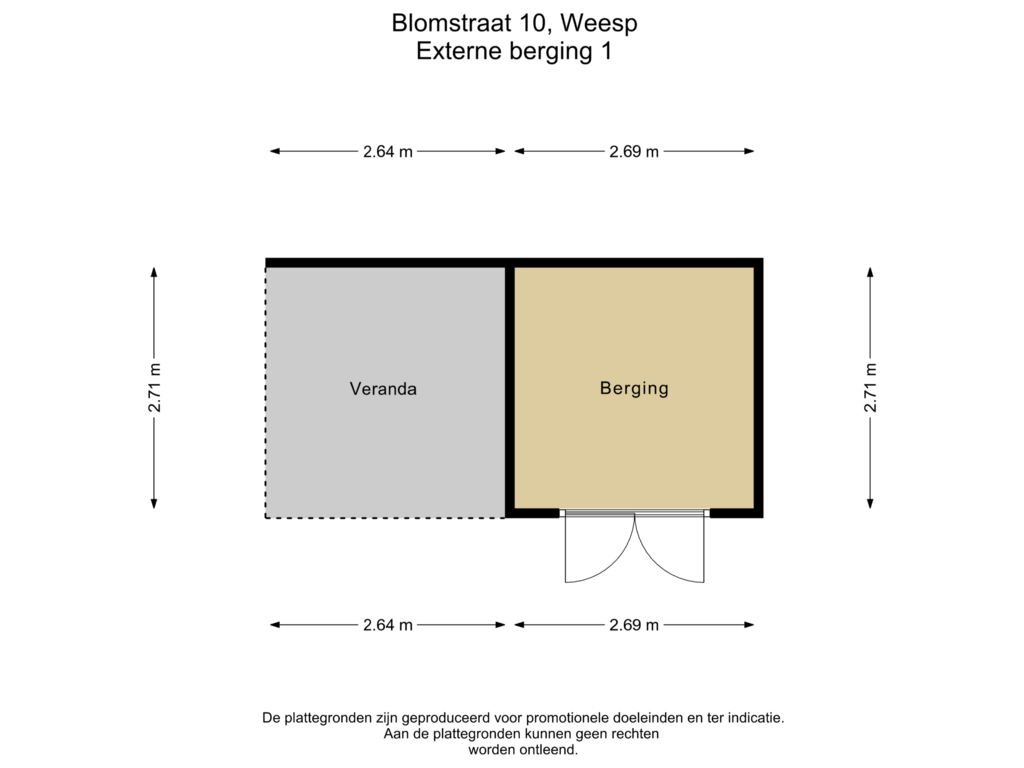 Bekijk plattegrond van Externe berging 1 van Blomstraat 10