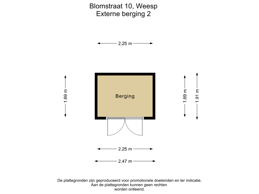 Bekijk plattegrond van Externe berging 2 van Blomstraat 10