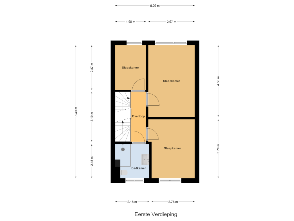 Bekijk plattegrond van Eerste Verdieping van Heivlinder 11